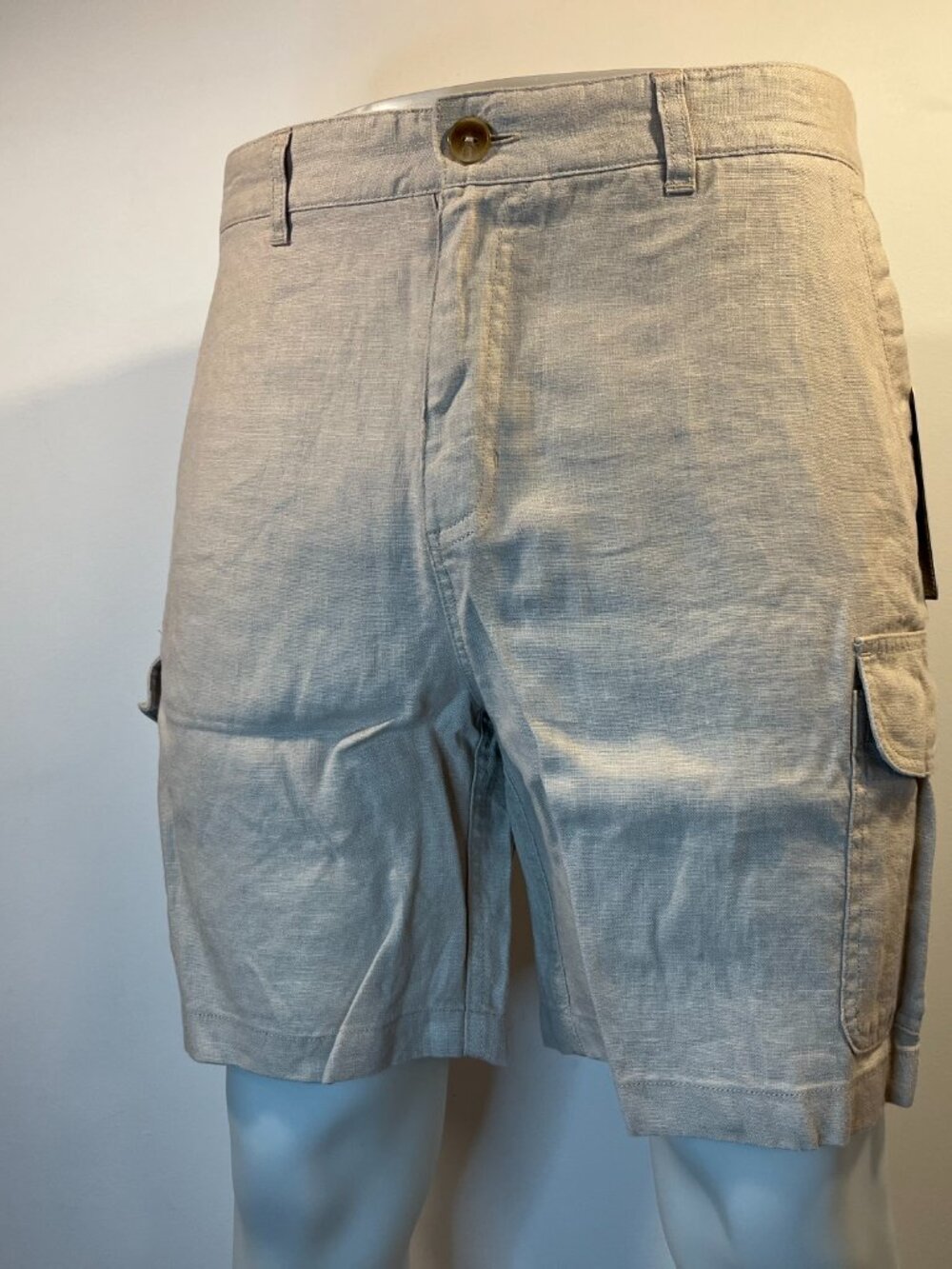 C&C California Men's 100% Linen Light Beige Cargo Shorts – NWT - Picture 2 of 7